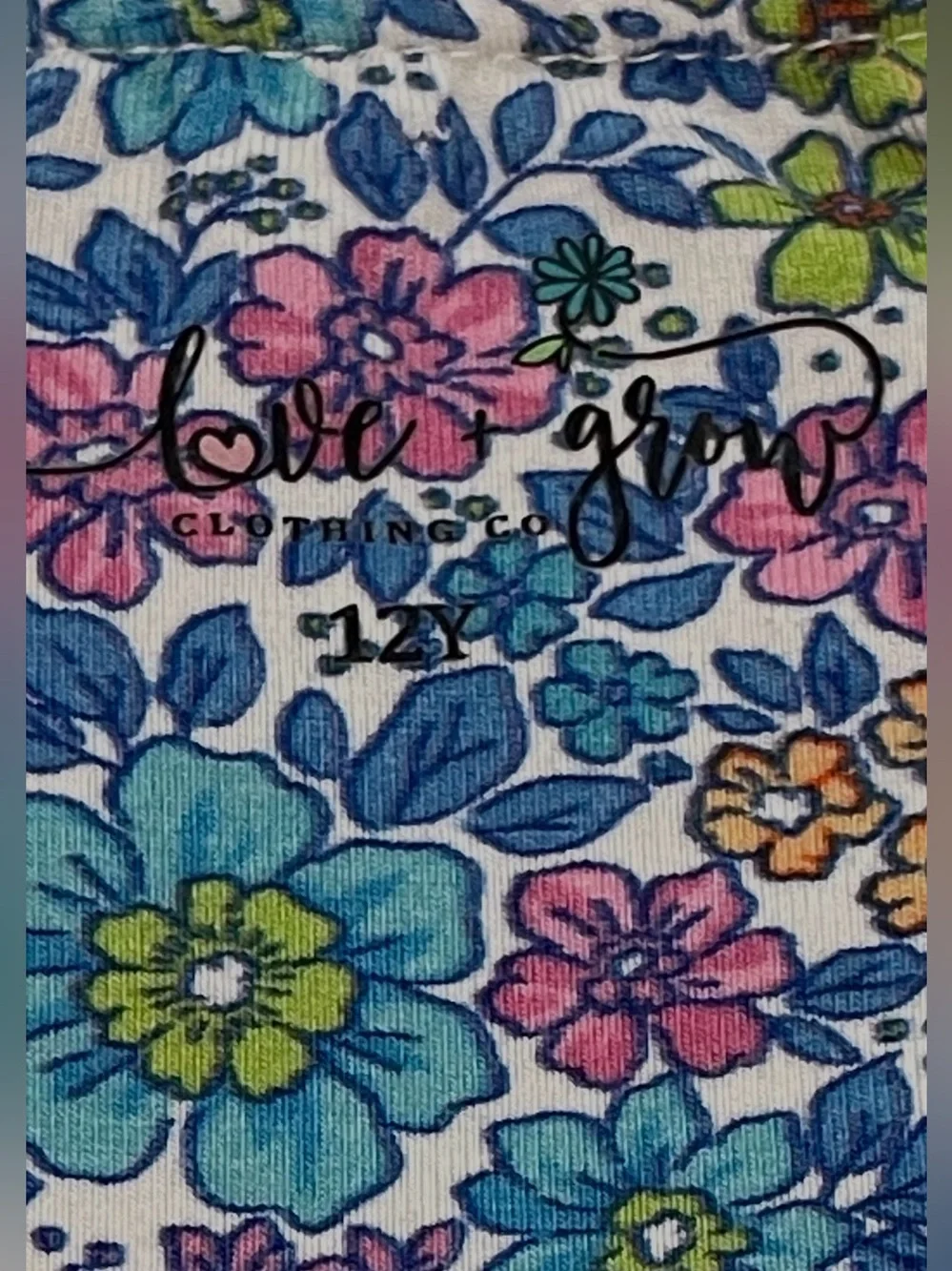 Love + Grow Clothing Co. Retro Floral Bamboo Tunic Dress Top - Girls Size 12Y